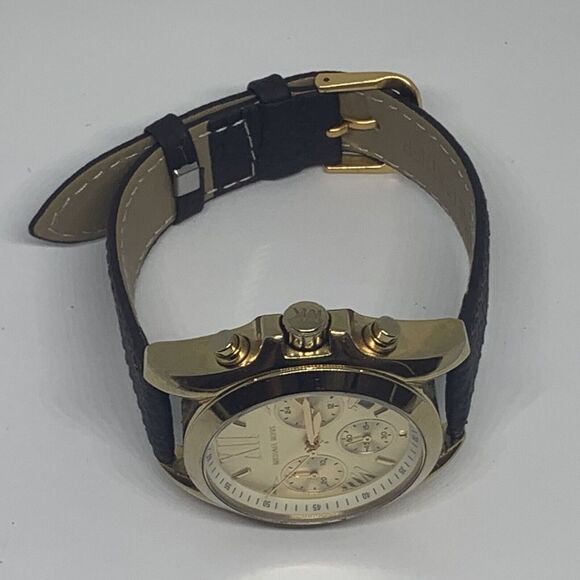 Michael Kors Mini MK5973 Women's Black Leather Analog Dial Quartz Watch WFH214 - Picture 7 of 11